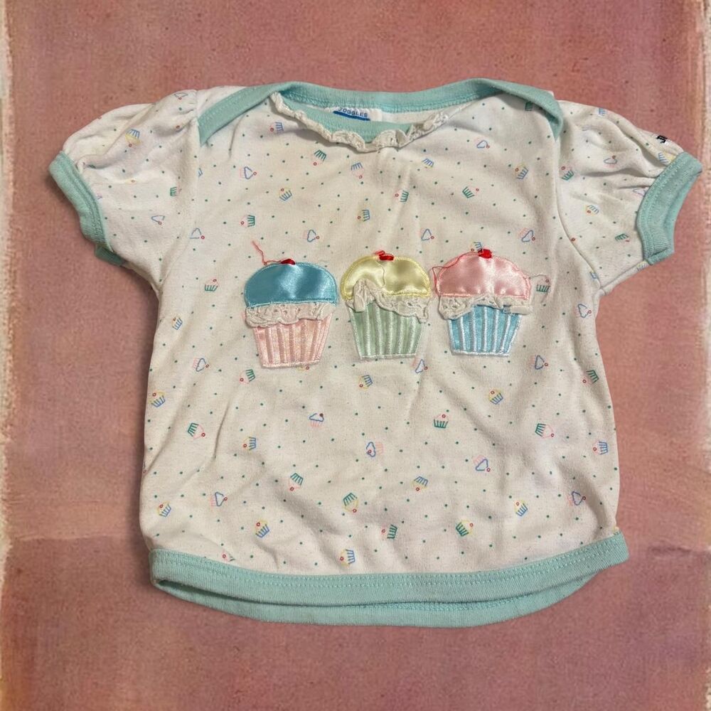 Vintage Embroidered Cupcake Birthday Celebration Top  • 18 months
